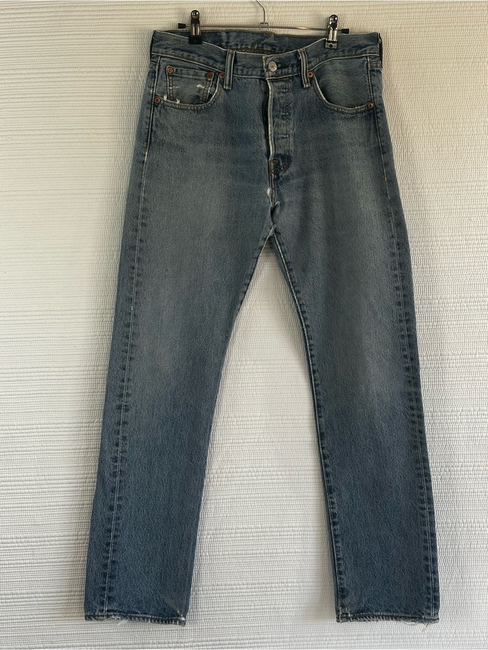 Vintage Levi’s 501 Light Wash Distressed Denim Jeans 30x32 Faded Grunge USAStyle